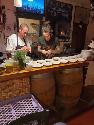 Chef John Maley collaborating with Chuuch and Tibbitts @ Fern Hill during a Tacoma pop-up dinner.