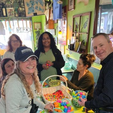 Sharing joy and Easter baskets with youth and families in Tacoma.